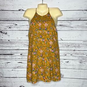 Everly NWT Size S Floral Print Cut-Out Crochet Trim High Neckline Dress